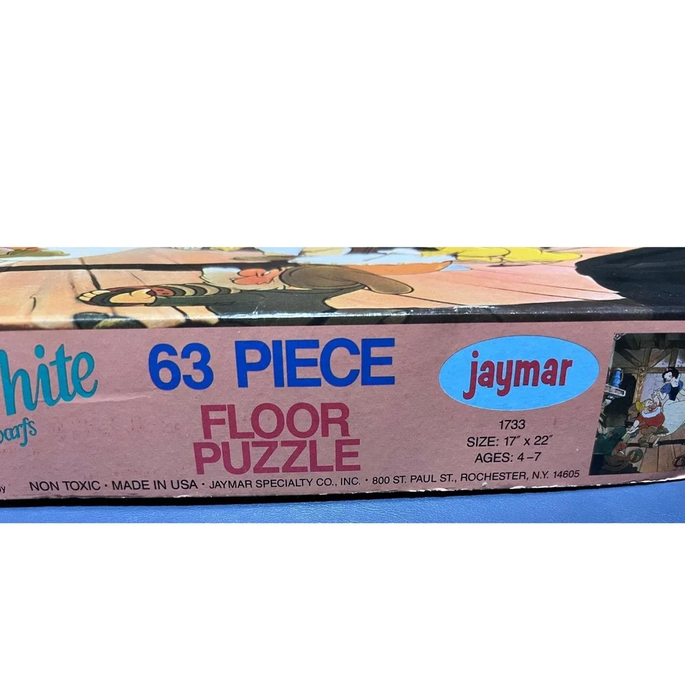 Vintage Jaymar Disney Snow White and the Seven Dwarfs 63 Piece Floor Puzzle 1733